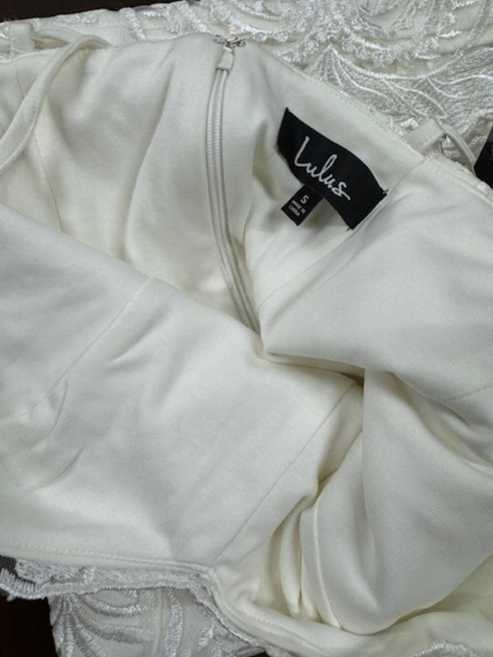Lulus With Me Always Ivory Lace Sleeveless Bodycon Mini Dress NWT - Picture 7 of 9